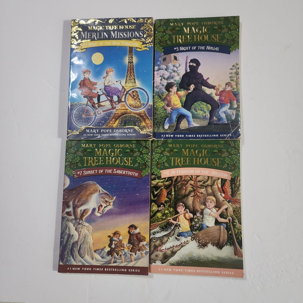 Magic Tree House Book Lot 4 Paperback Mary Pope Osborne 5 6 7 35 Merlin Mission